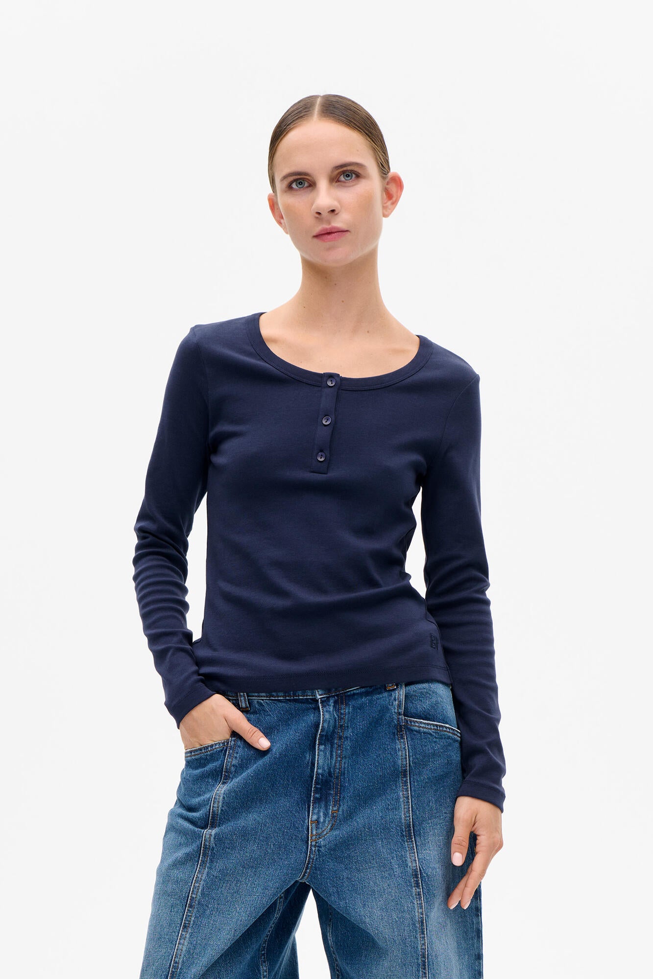 Jonia langærmet t-shirt - Baritone Blue